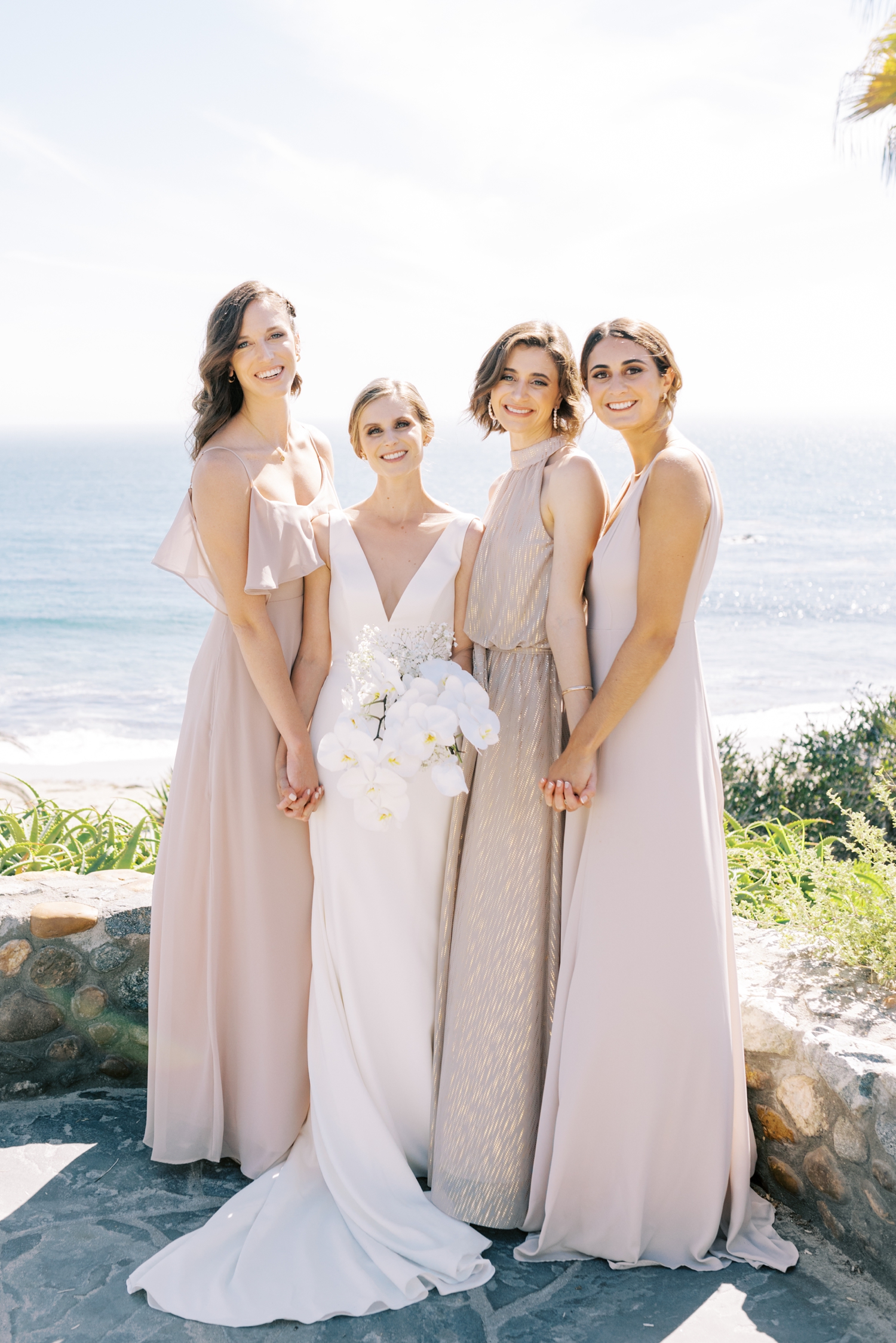 bridesmaids soft pink dresses